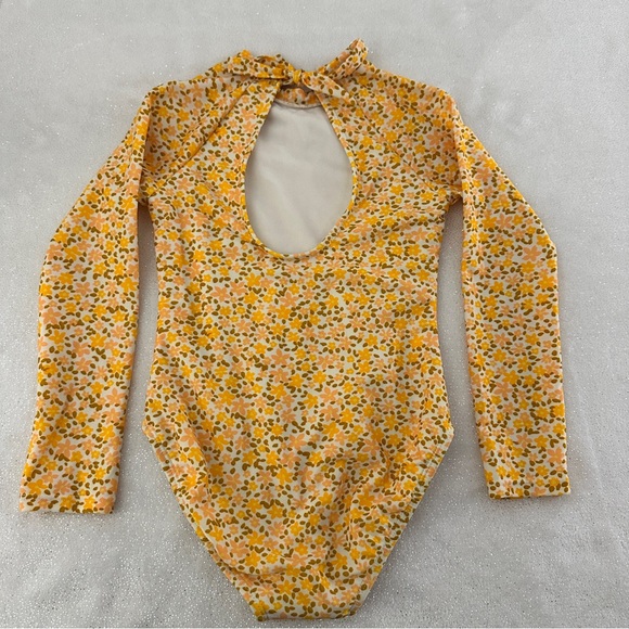 ART CLASS Girls Flowered Long Sleeve One Piece Swim Suit - Picture 4 of 7